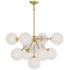 Alora Mood Celia E12 31-in Brushed Gold/Opal Glass Chandelier