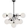 Alora Mood Celia E12 31-in Matte Black/Opal Glass Chandelier