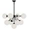 Alora Mood Celia E12 31-in Matte Black/Opal Glass Chandelier