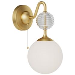 Alora Mood Celia E12 6-in Brushed Gold/Opal Glass Wall Vanity