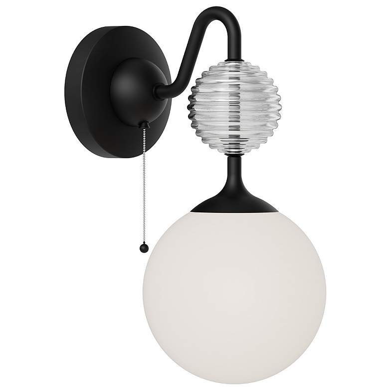 Image 1 Alora Mood Celia E12 6-in Matte Black/Opal Glass Wall Vanity