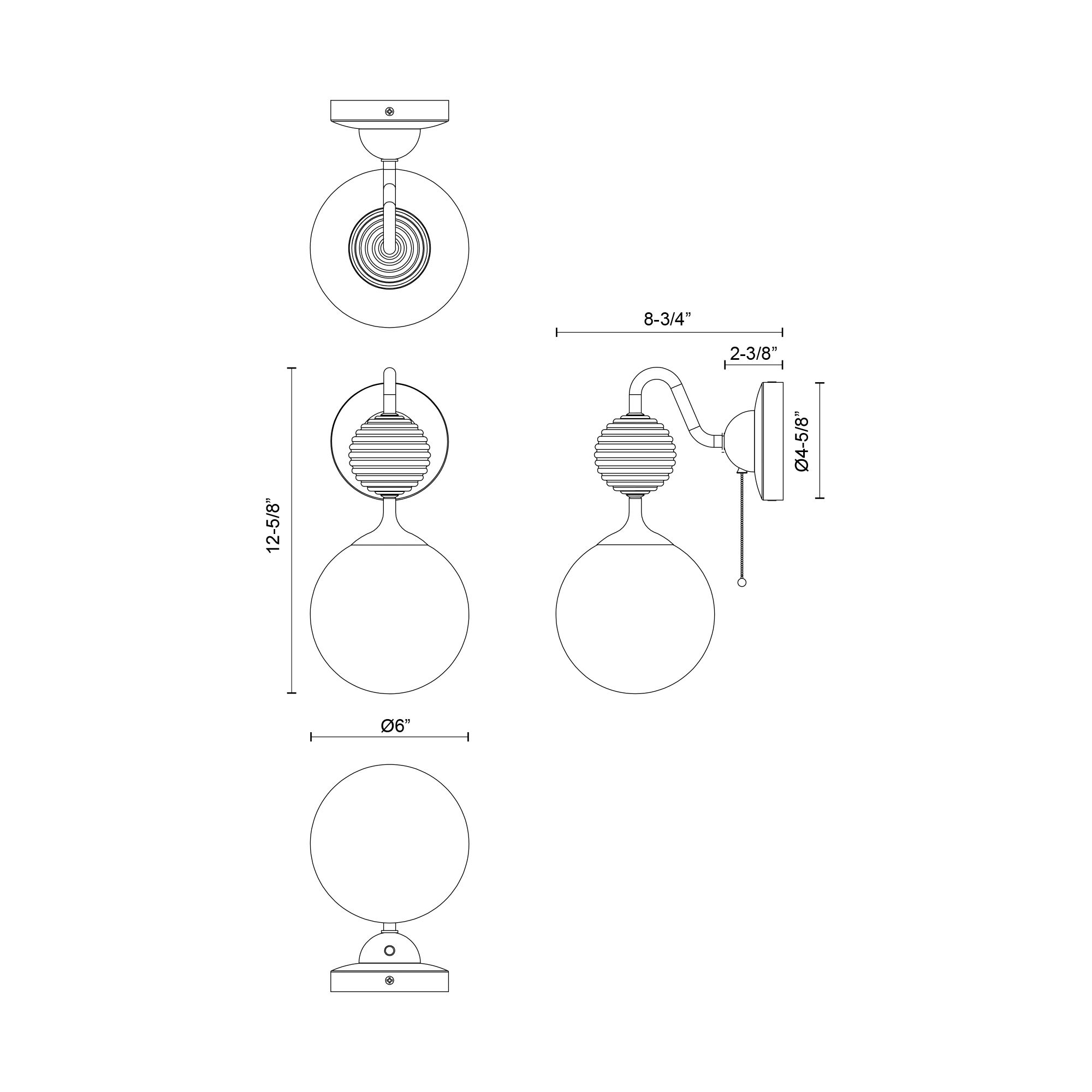 Image 3 Alora Mood Celia E12 6-in Matte Black/Opal Glass Wall Vanity more views