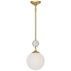 Alora Mood Celia E26 8-in Brushed Gold/Opal Glass Pendant