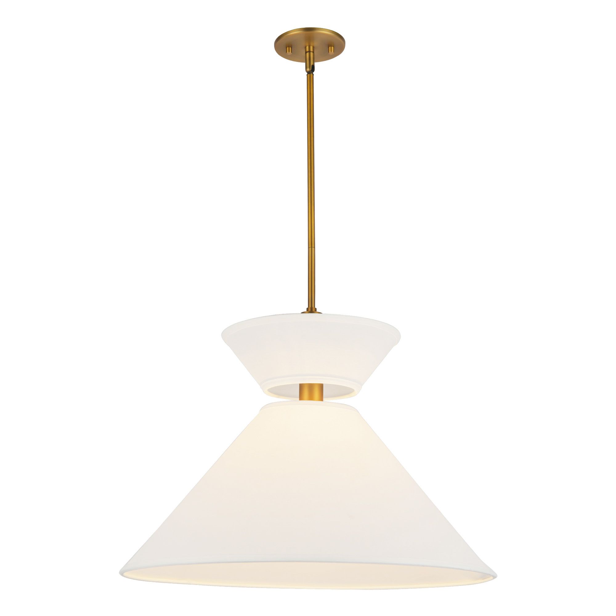 Image 5 Alora Mood Chapelle E26 22-in Aged Gold/White Linen Pendant more views