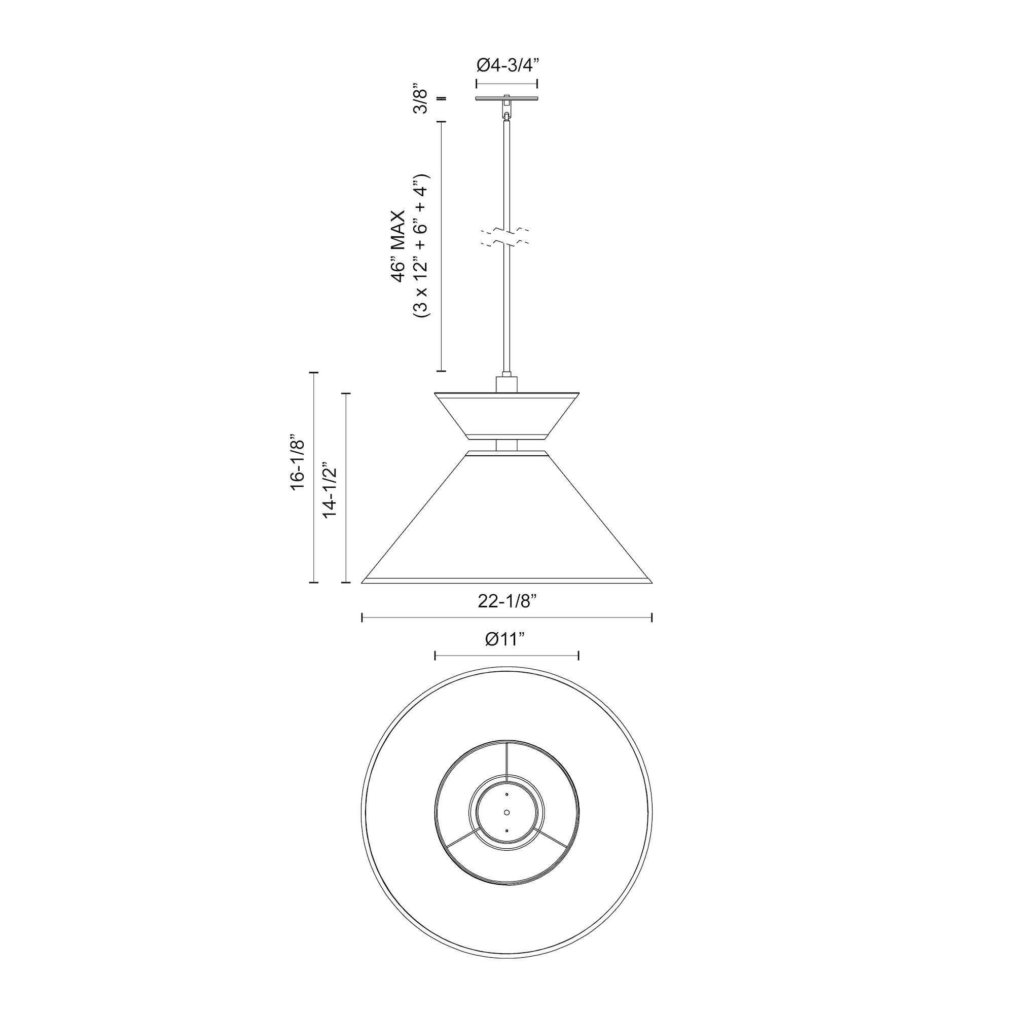 Alora Mood Chapelle E26 22-in Matte Black/White Linen Pendant