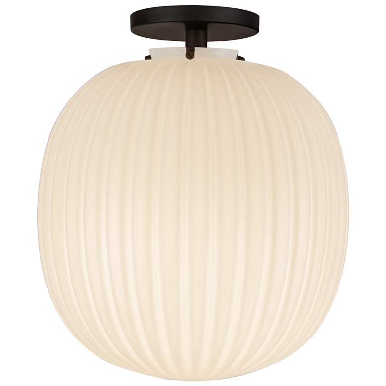 Image 1 Alora Mood Cherise E26 12-in Black/Glass Semi-Flush Mount