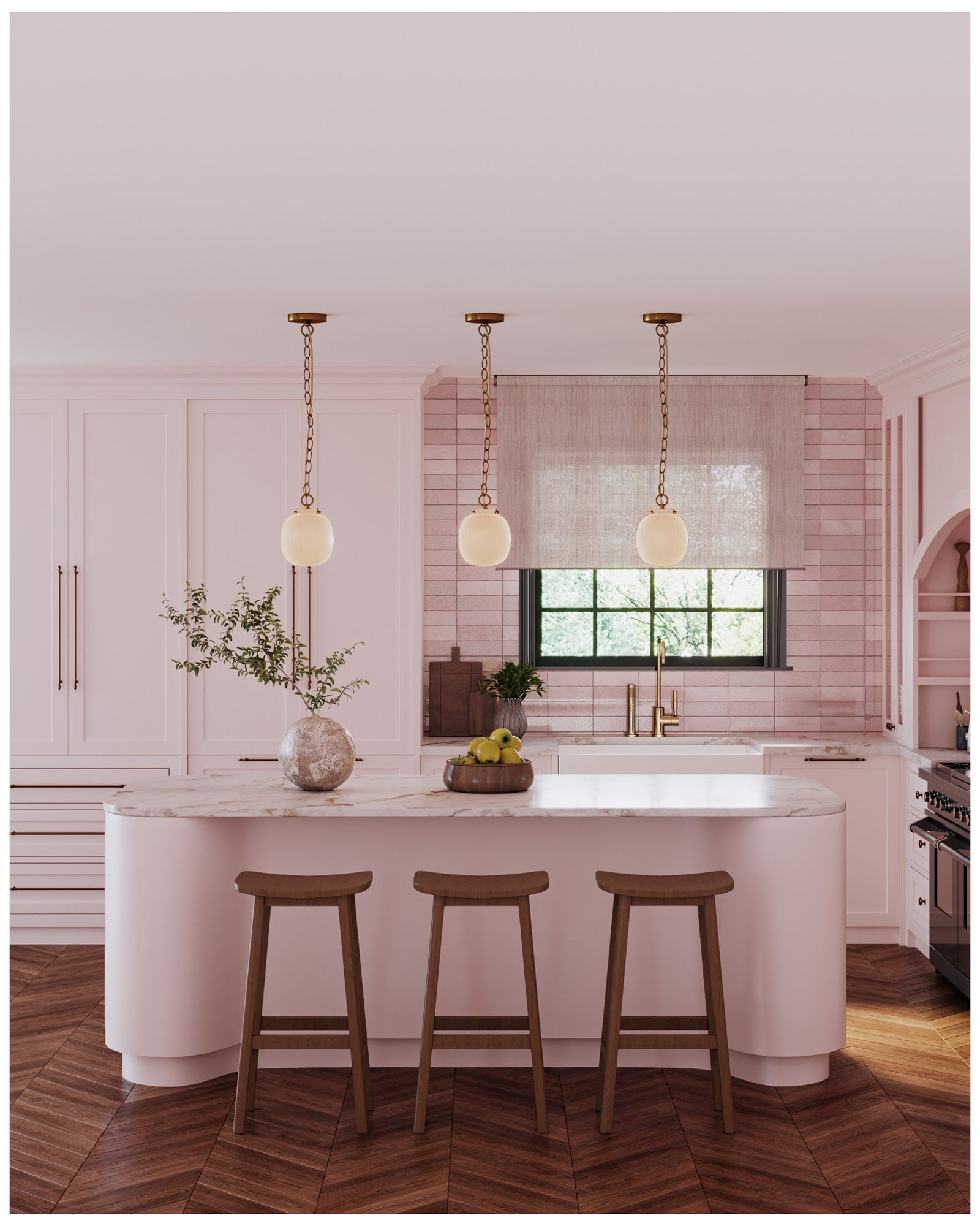 Image 2 Alora Mood Cherise E26 12-in Brushed Gold/Glossy Ribbed Opal Glass Pendant more views