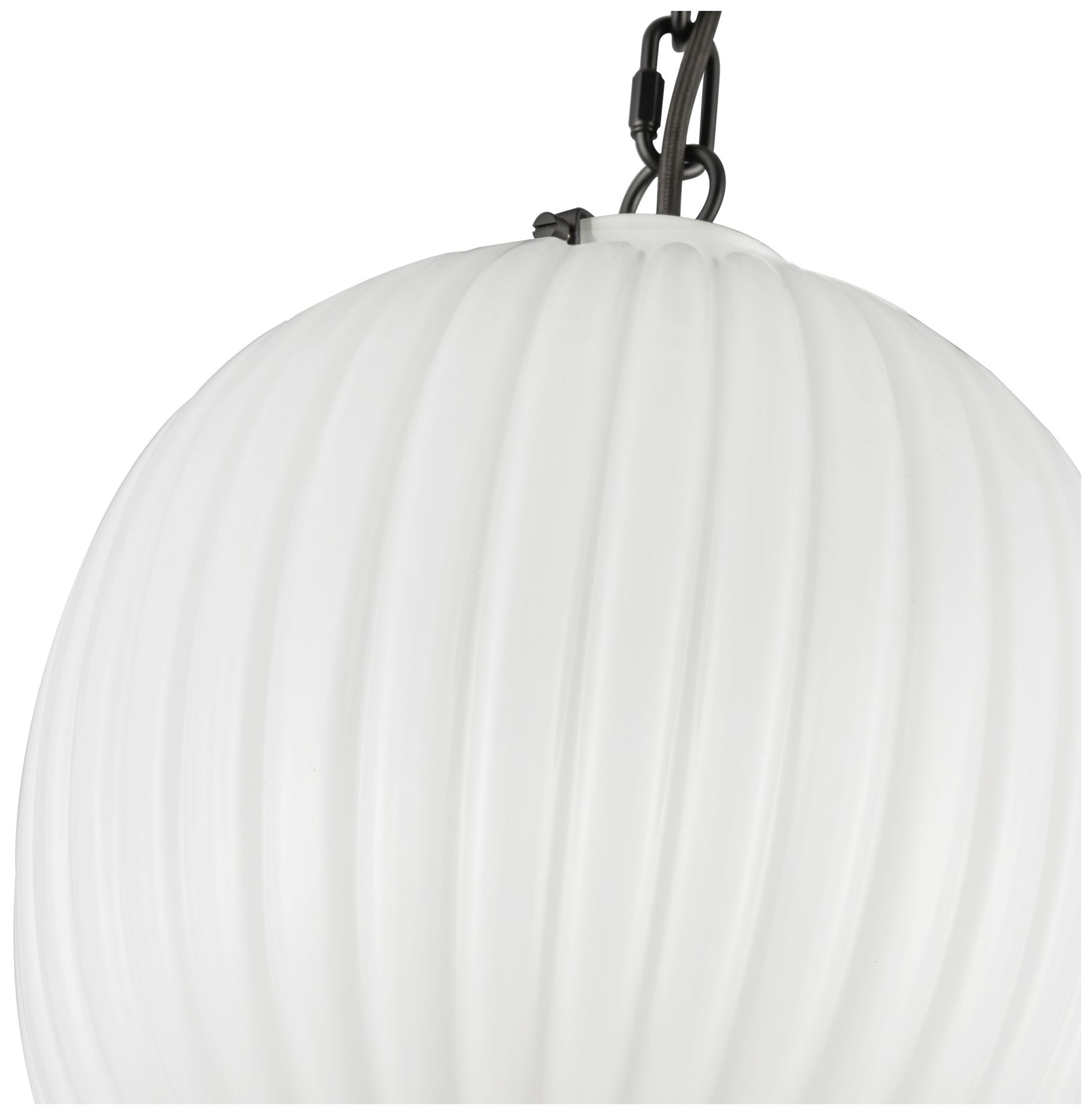 Image 3 Alora Mood Cherise E26 12-in Matte Black/Glossy Ribbed Opal Glass Pendant more views