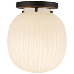 Alora Mood Cherise E26 7-in Black/Glass Semi-Flush Mount