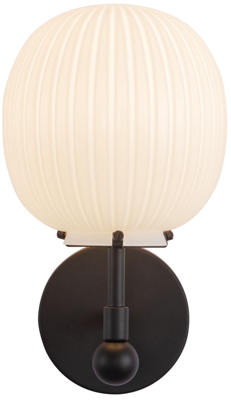 Image 2 Alora Mood Cherise E26 7-in Black/Glossy Ribbed Opal Glass Wall Vanity more views