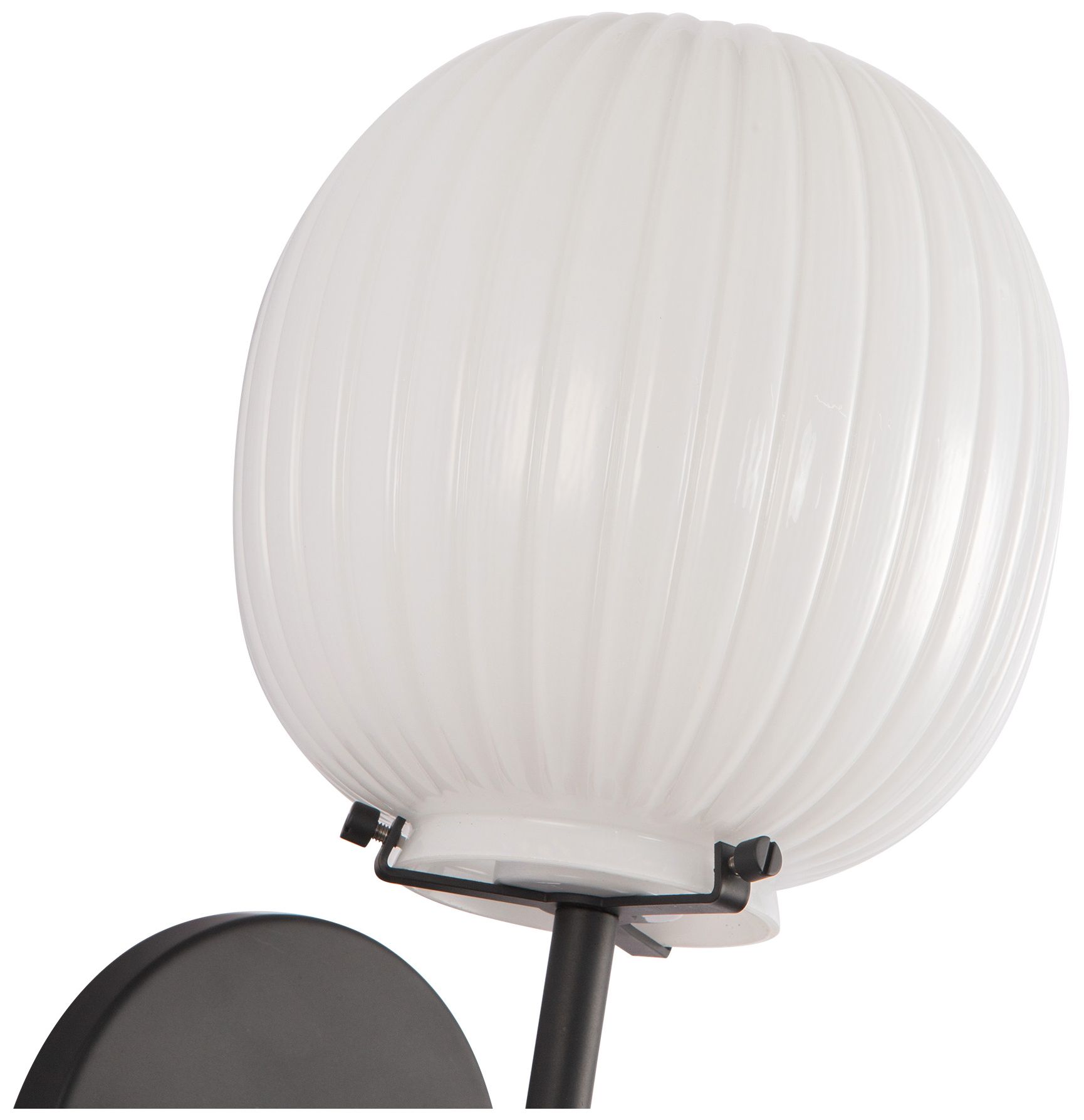 Image 3 Alora Mood Cherise E26 7-in Black/Glossy Ribbed Opal Glass Wall Vanity more views