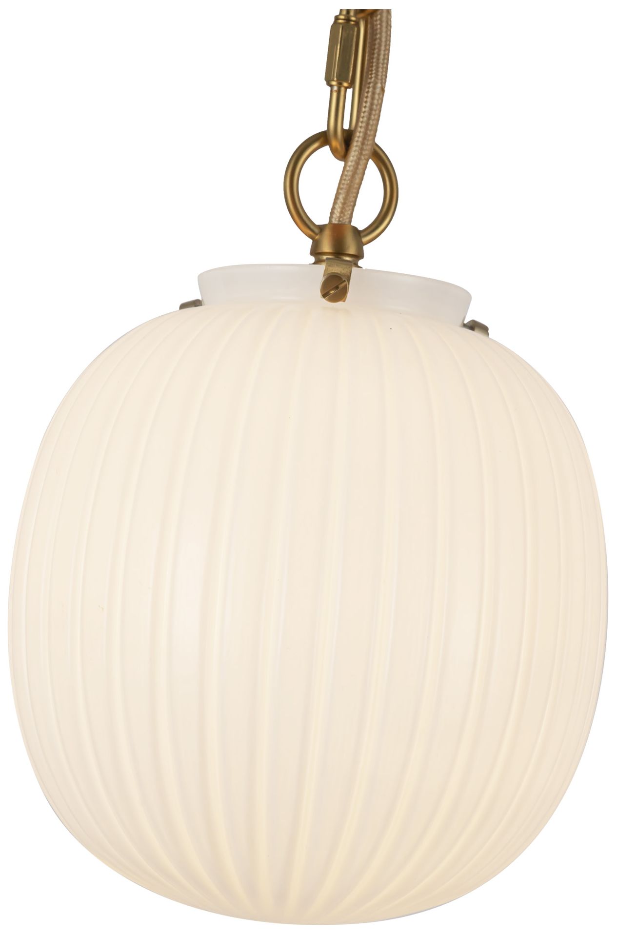 Image 2 Alora Mood Cherise E26 7-in Brushed Gold/Glossy Ribbed Opal Glass Pendant more views