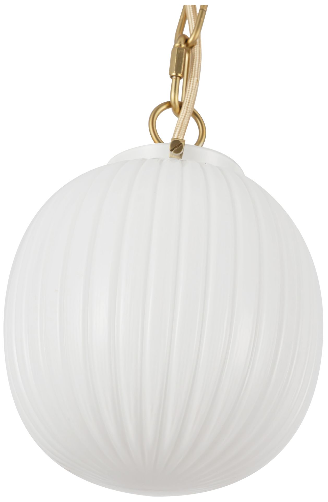 Image 3 Alora Mood Cherise E26 7-in Brushed Gold/Glossy Ribbed Opal Glass Pendant more views