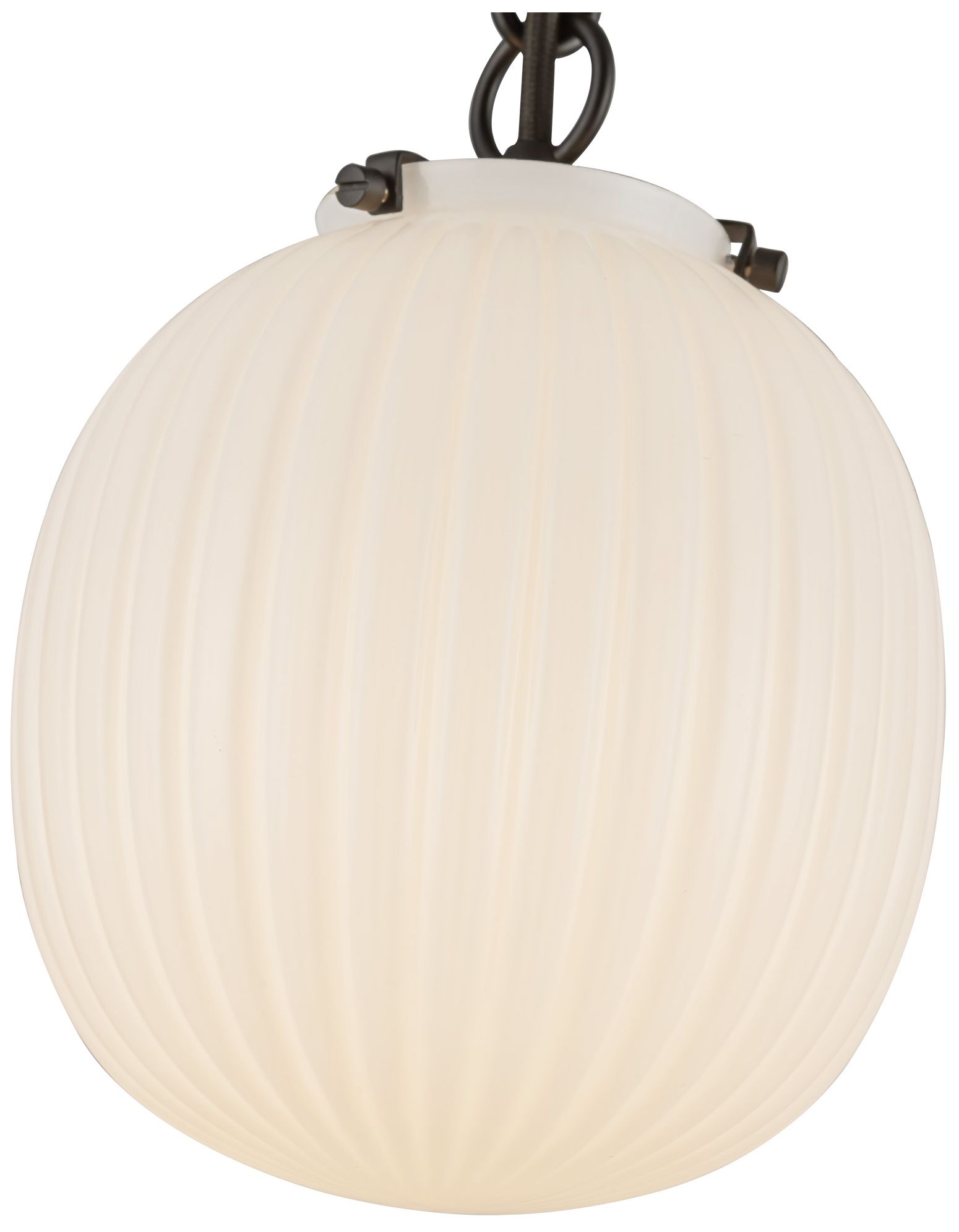 Image 3 Alora Mood Cherise E26 7-in Matte Black/Glossy Ribbed Opal Glass Pendant more views