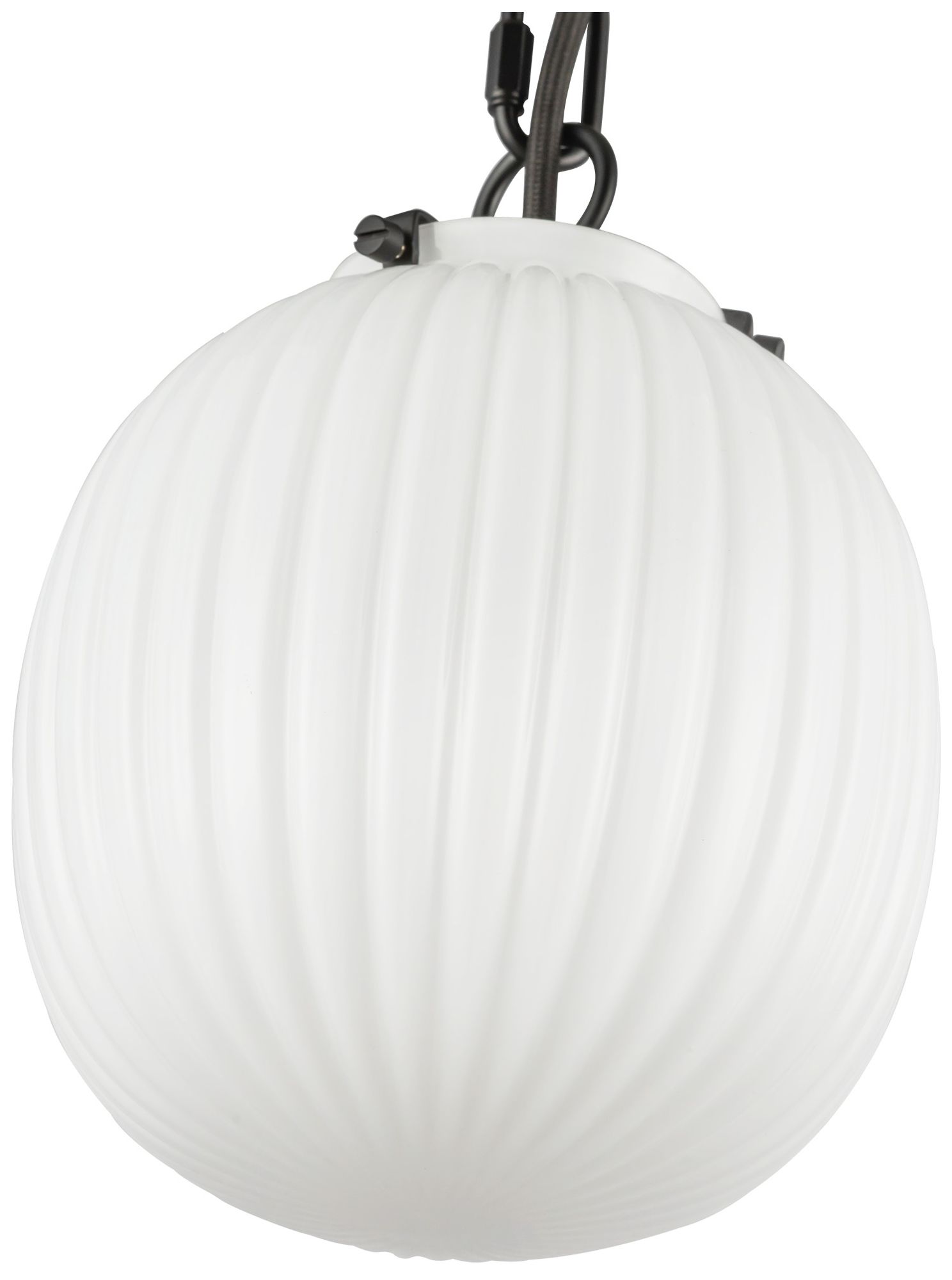 Image 4 Alora Mood Cherise E26 7-in Matte Black/Glossy Ribbed Opal Glass Pendant more views