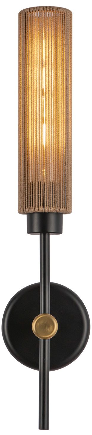 Image 2 Alora Mood Colby E26 20-in Matte Black/Tan Jute Wall Vanity more views