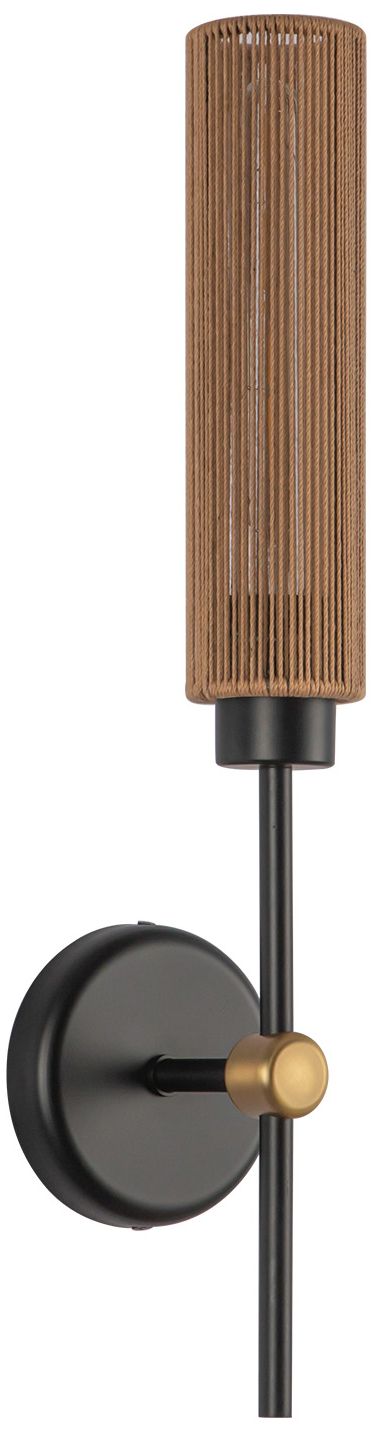 Image 3 Alora Mood Colby E26 20-in Matte Black/Tan Jute Wall Vanity more views