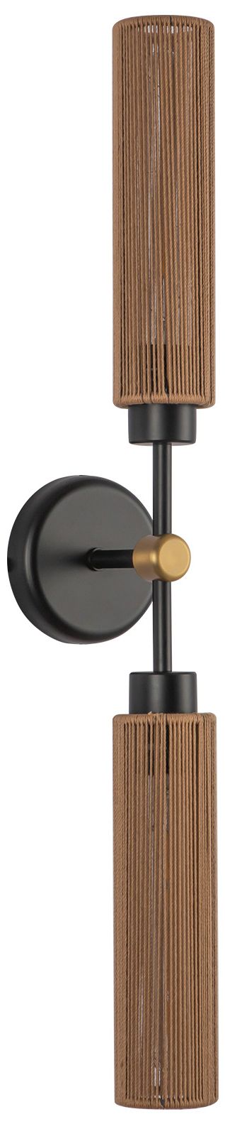 Image 2 Alora Mood Colby E26 23-in Matte Black/Tan Jute Wall Vanity more views