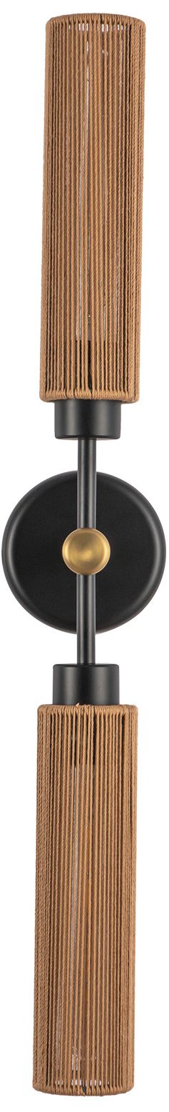 Image 3 Alora Mood Colby E26 23-in Matte Black/Tan Jute Wall Vanity more views