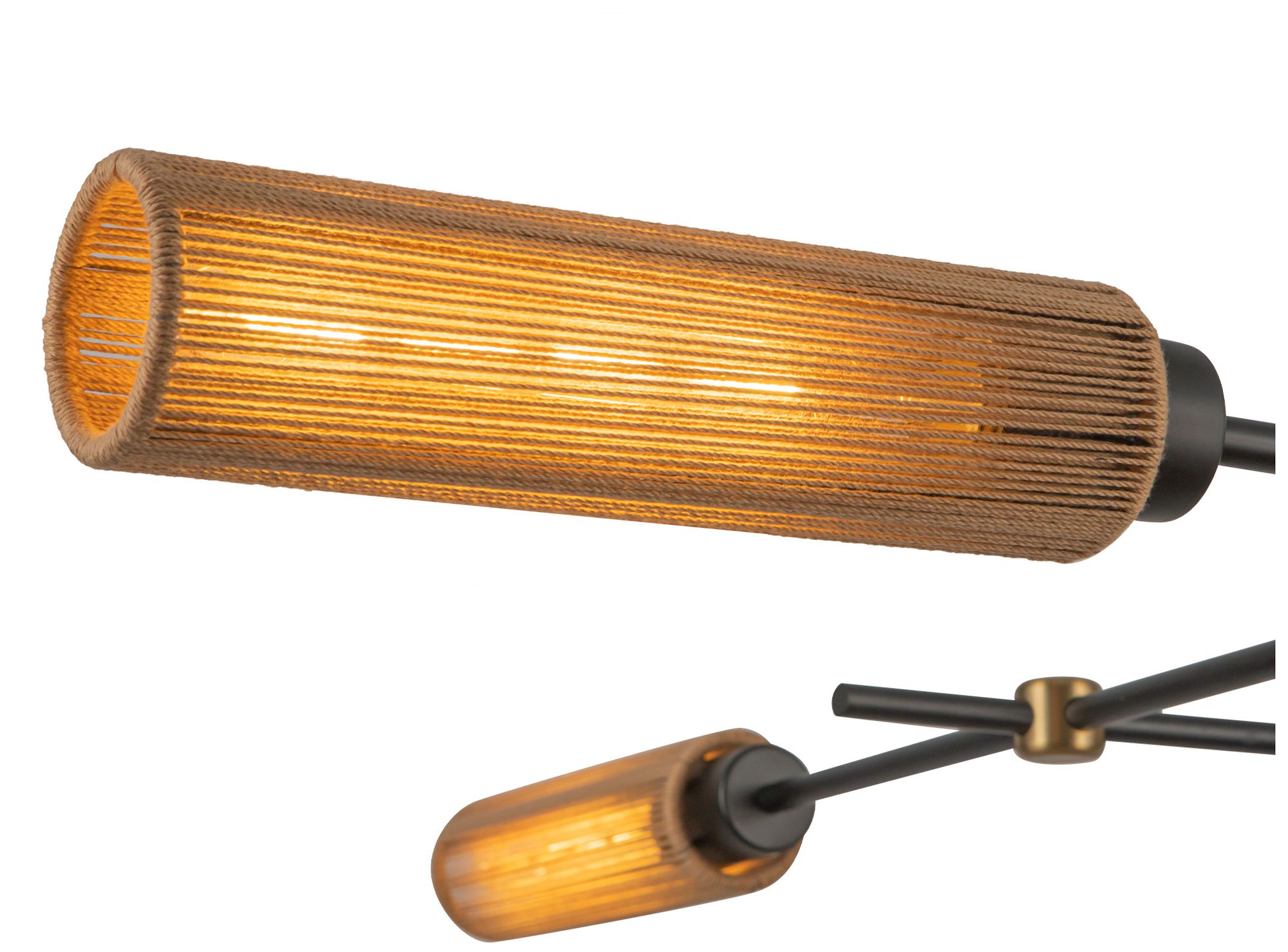 Image 5 Alora Mood Colby E26 52-in Matte Black/Tan Jute Linear Pendant more views