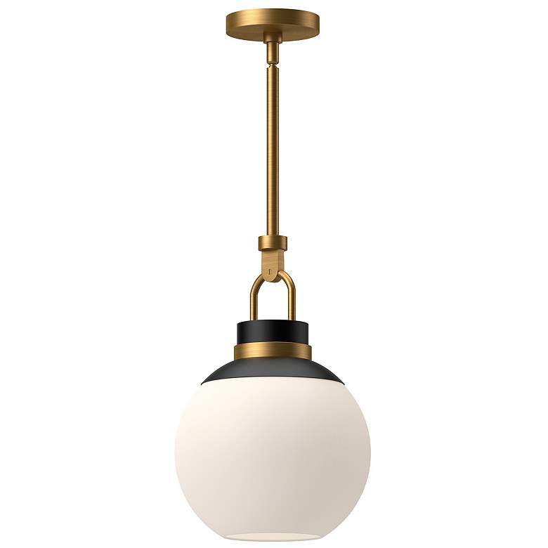 Image 1 Alora Mood Copperfield E26 12-in Aged Gold/Opal Matte Glass Pendant