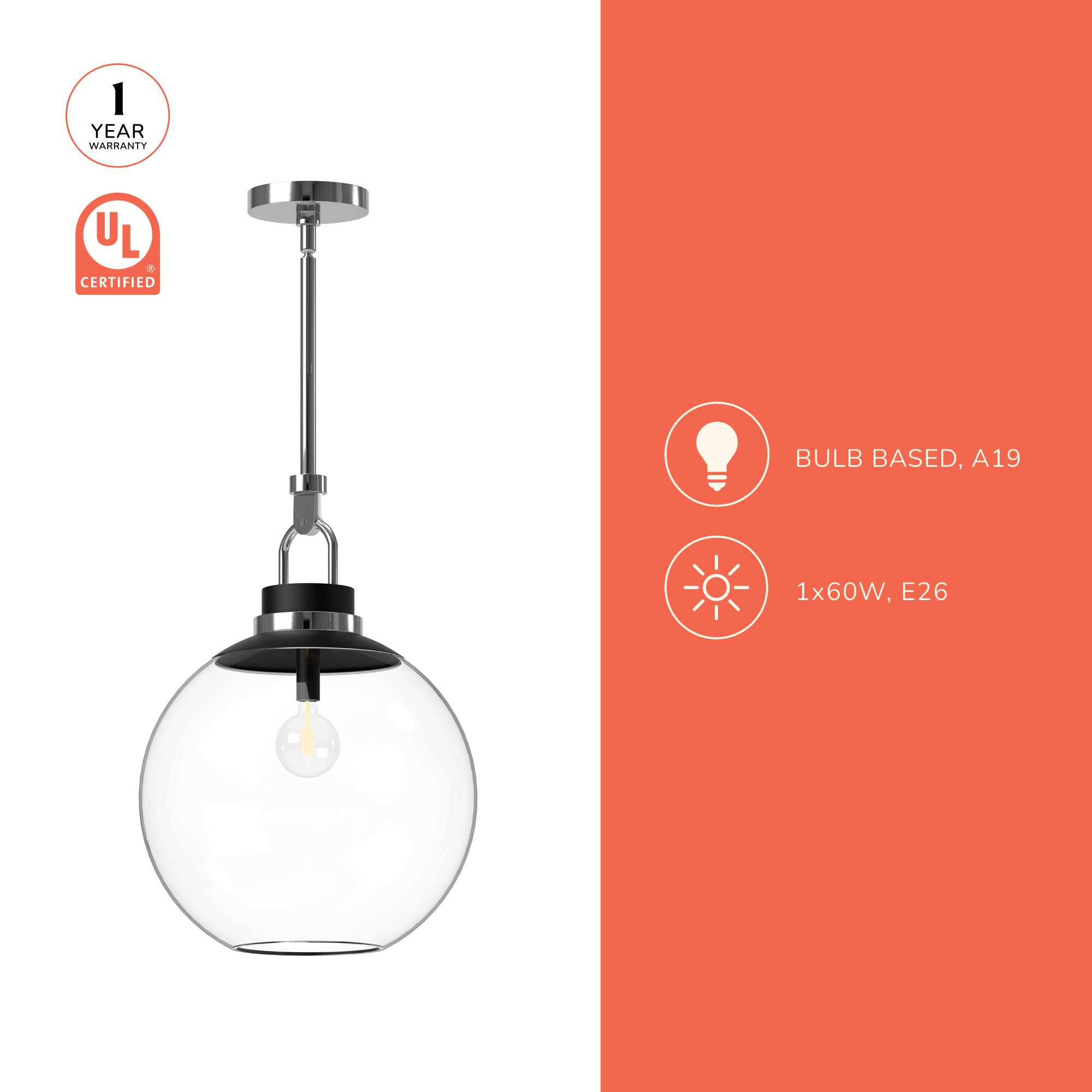 Image 4 Alora Mood Copperfield E26 16-in Chrome/Opal Matte Glass Pendant more views