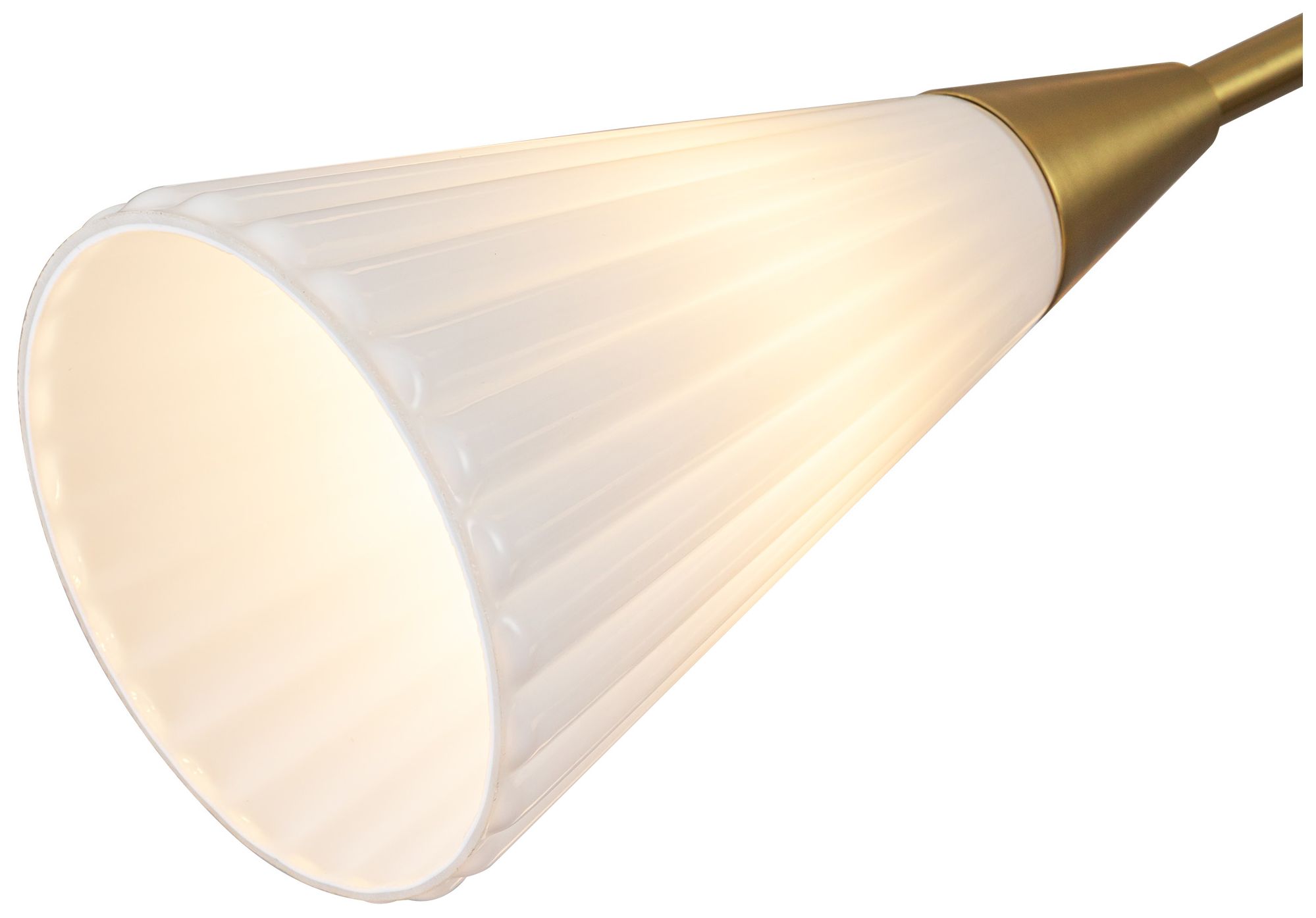 Image 4 Alora Mood Cosmo E12 39-in Gold/Glossy Ribbed Opal Glass Socket Chandelier more views