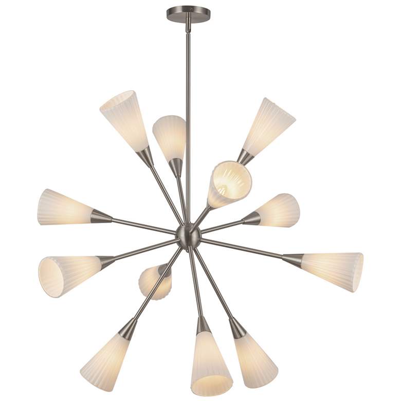 Image 1 Alora Mood Cosmo E12 39-in Nickel/Glossy Opal Socket Chandelier