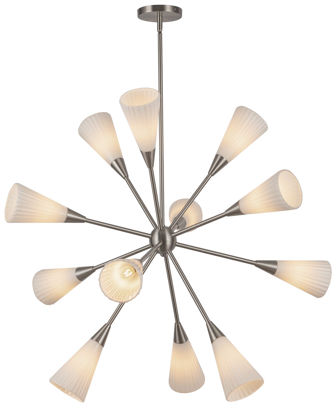 Image 2 Alora Mood Cosmo E12 39-in Nickel/Glossy Opal Socket Chandelier more views