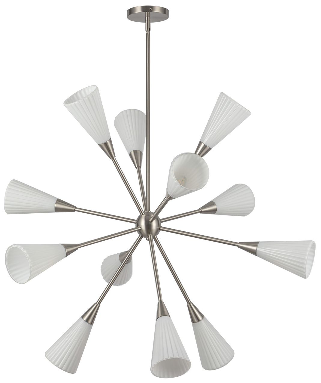 Image 3 Alora Mood Cosmo E12 39-in Nickel/Glossy Opal Socket Chandelier more views