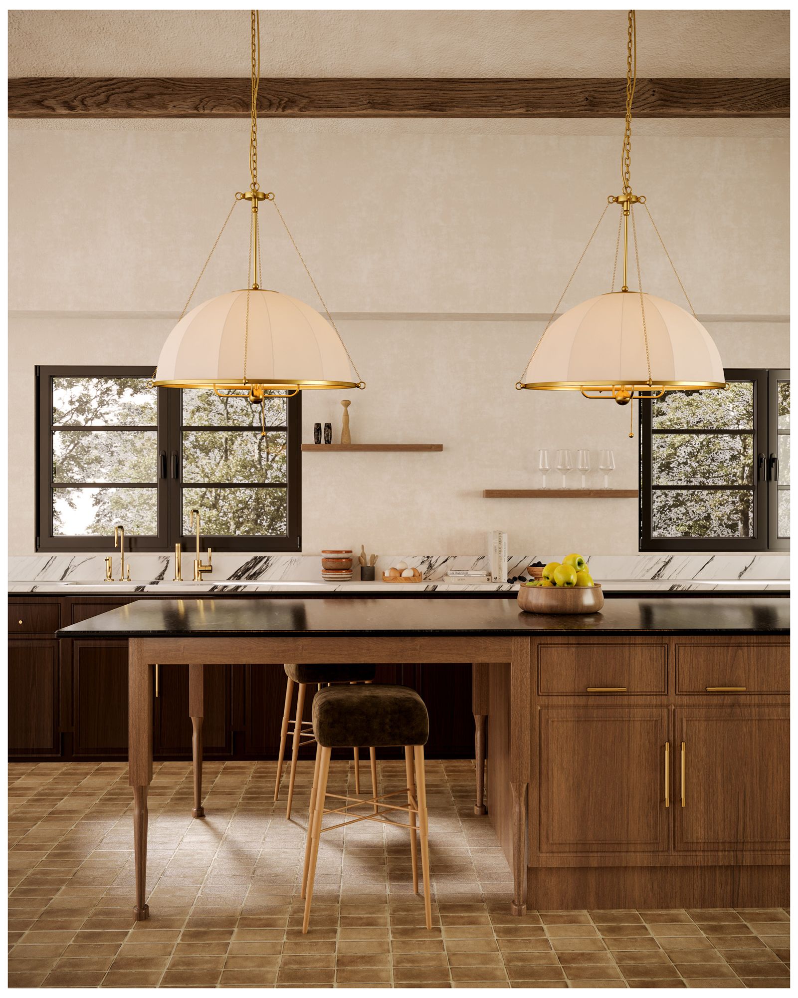 Image 3 Alora Mood Crosby E12 33-in Brushed Gold Socket Chandelier more views