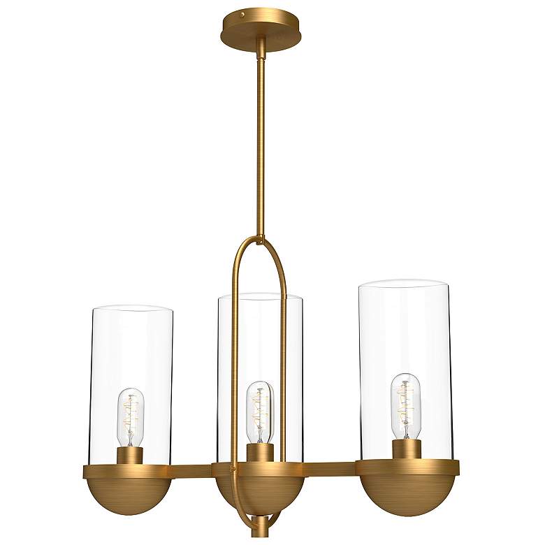 Image 1 Alora Mood Cyrus E26 24-in Aged Gold/Clear Glass Linear Pendant