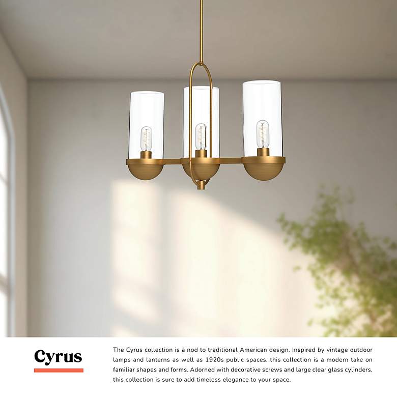 Image 3 Alora Mood Cyrus E26 24-in Aged Gold/Clear Glass Linear Pendant more views