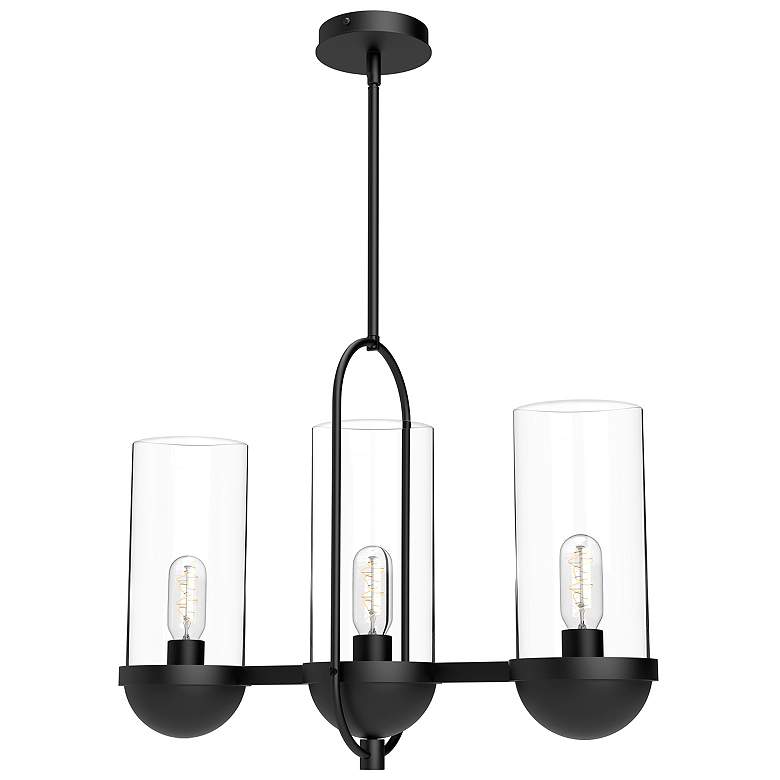 Image 1 Alora Mood Cyrus E26 24-in Clear Glass/Matte Black Linear Pendant