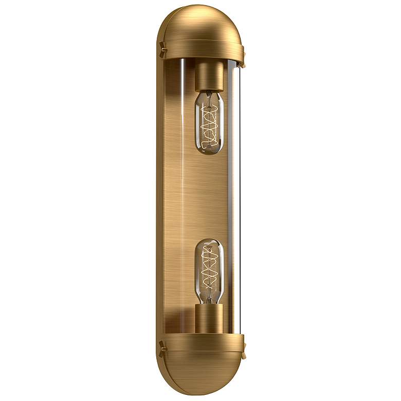 Image 1 Alora Mood Cyrus E26 6-in Aged Gold/Clear Glass Vanity Light