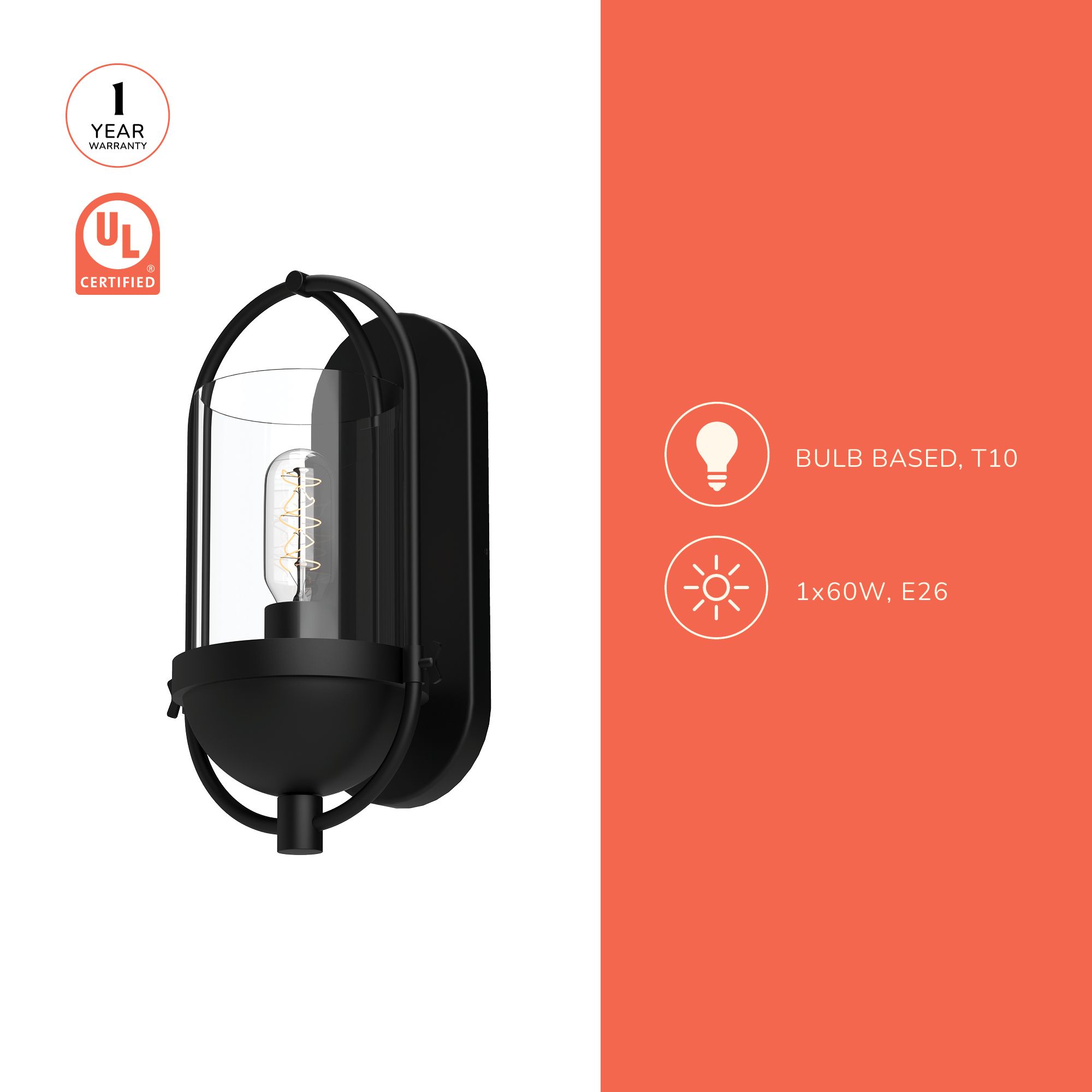 Image 4 Alora Mood Cyrus E26 7-in Aged Gold/Clear Glass Wall Vanity more views