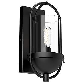 Image1 of Alora Mood Cyrus E26 7-in Clear Glass/Matte Black Wall Vanity