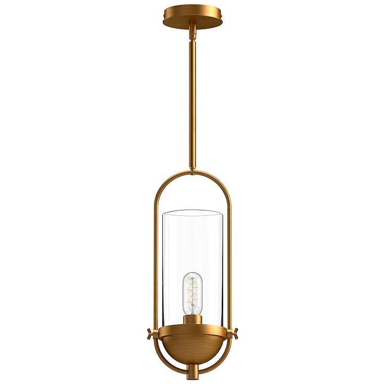 Image 2 Alora Mood Cyrus E26 8-in Aged Gold/Clear Glass Pendant