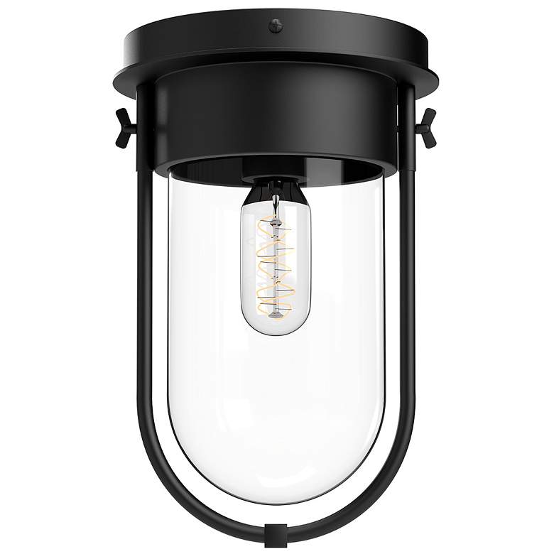 Image 1 Alora Mood Cyrus E26 8-in Clear Glass/Matte Black Flush Mount