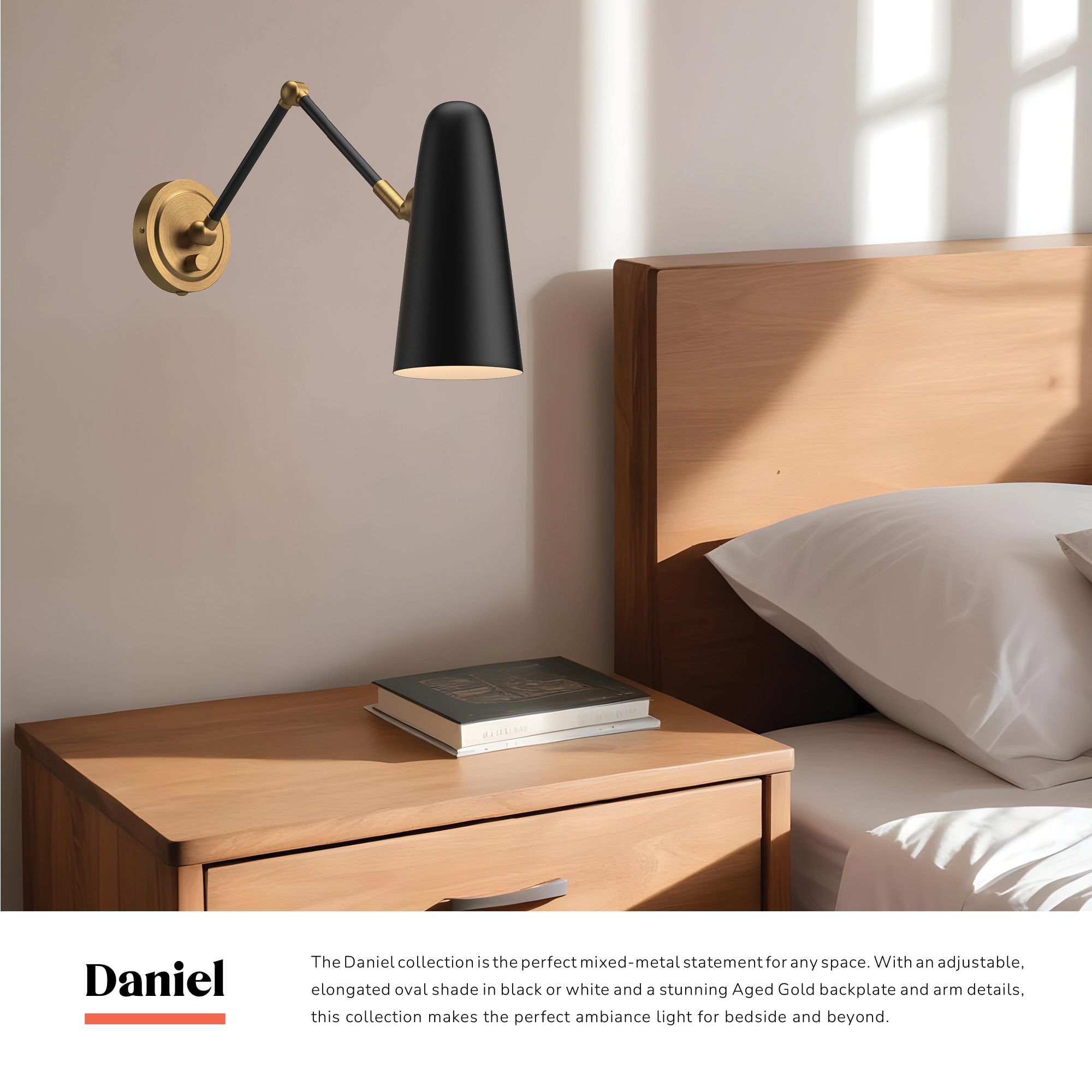 Image 2 Alora Mood Daniel E26 24-in Aged Gold/White Wall Vanity more views