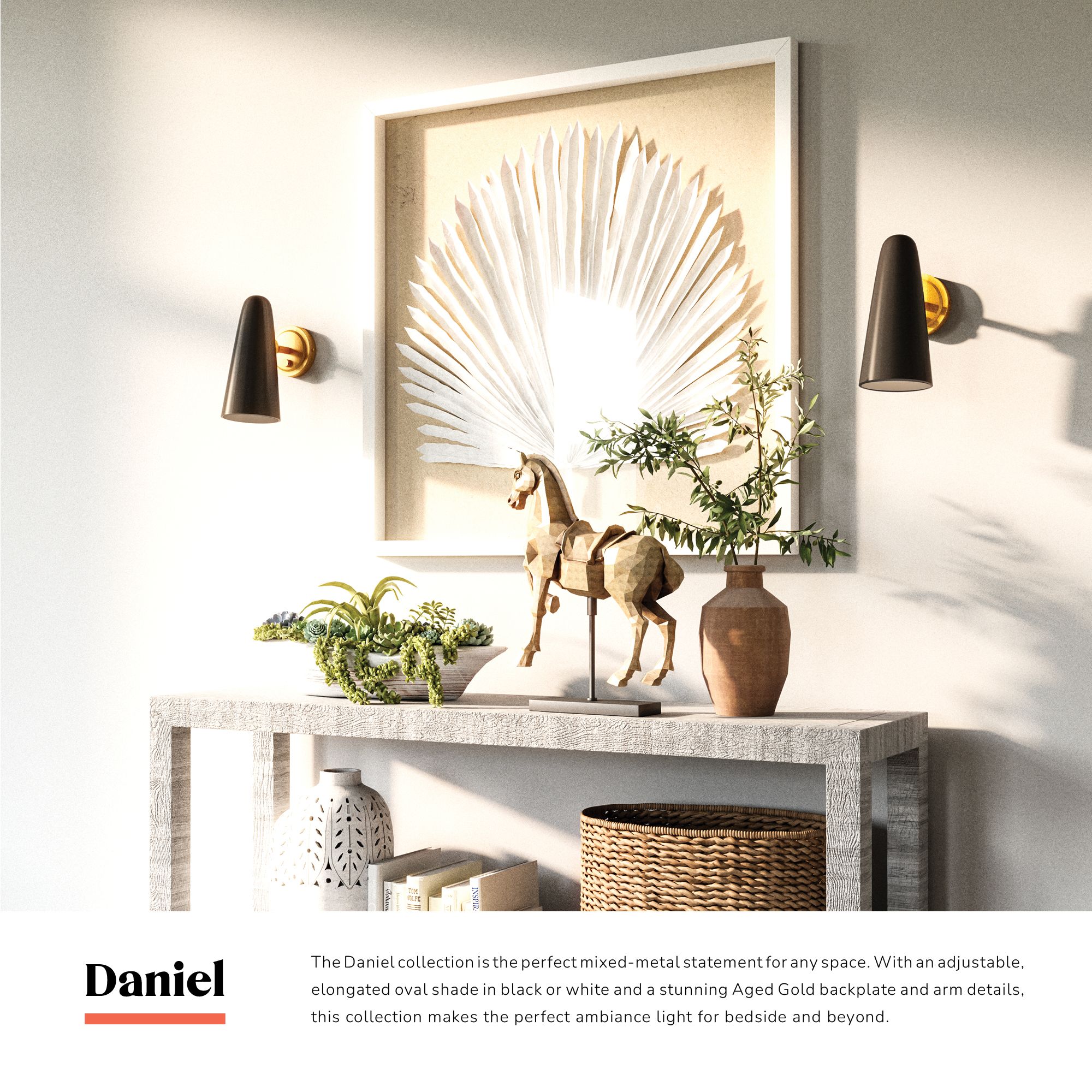 Image 3 Alora Mood Daniel E26 5-in Aged Gold/White Wall Vanity more views