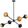 Alora Mood Daphne E12 38-in Matte Black/Brown Cotton Rope Chandelier