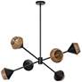 2_Alora Mood Daphne E12 38-in Matte Black/Brown Cotton Rope Chandelier more views