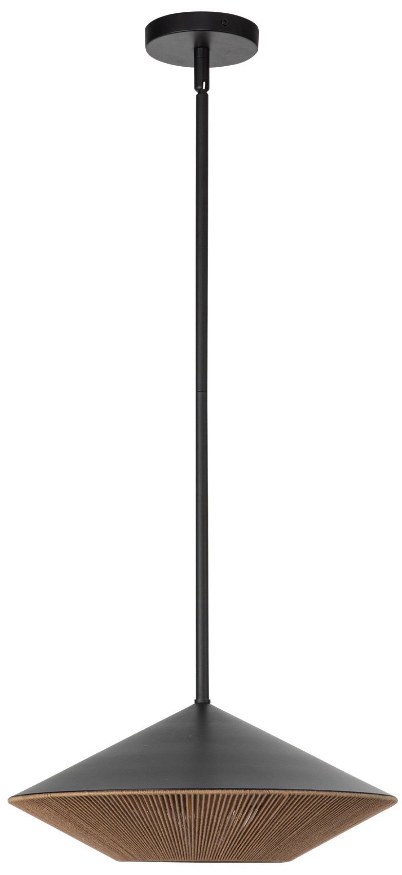 Image 2 Alora Mood Daphne E26 15-in Matte Black/Brown Cotton Rope Pendant more views