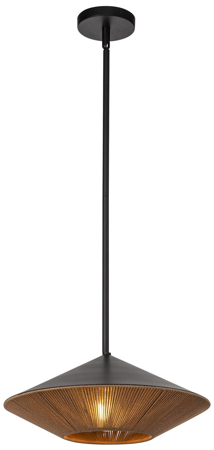 Image 3 Alora Mood Daphne E26 15-in Matte Black/Brown Cotton Rope Pendant more views