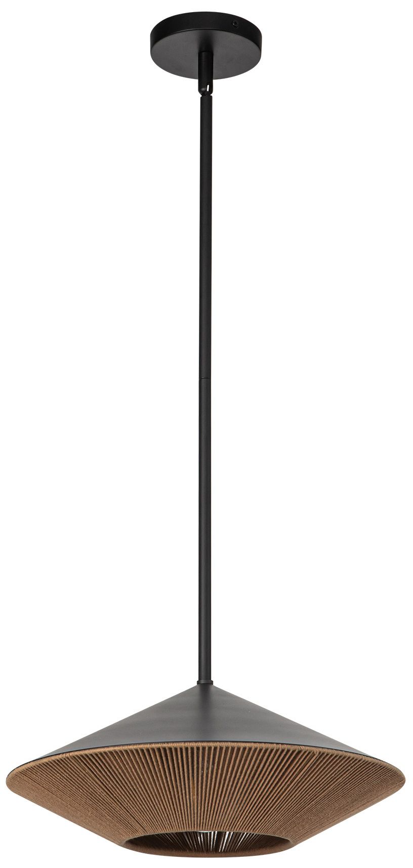 Image 4 Alora Mood Daphne E26 15-in Matte Black/Brown Cotton Rope Pendant more views