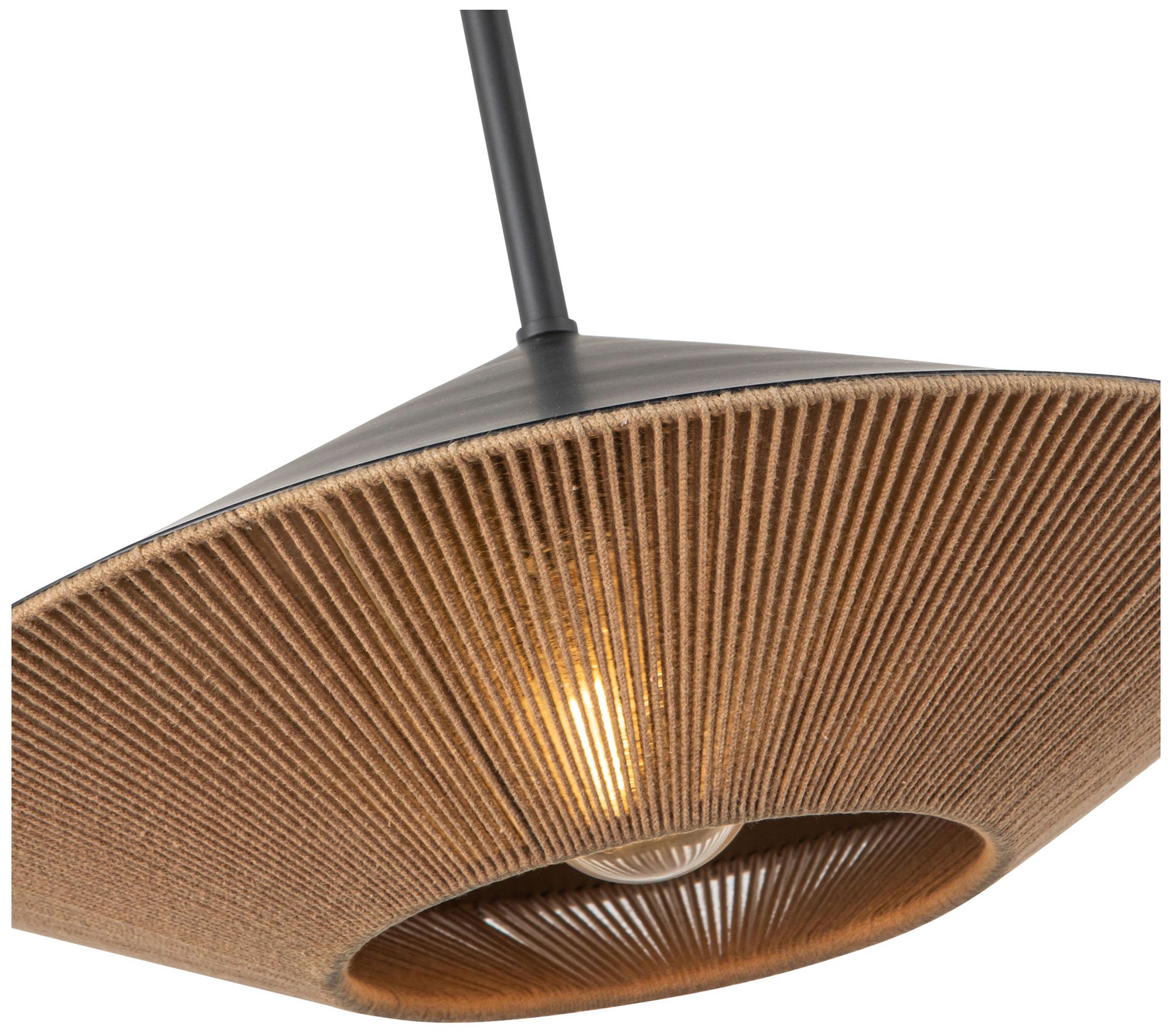 Image 5 Alora Mood Daphne E26 15-in Matte Black/Brown Cotton Rope Pendant more views