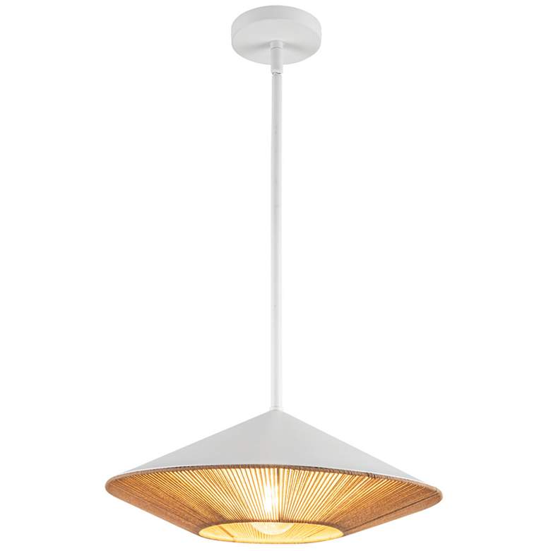 Image 1 Alora Mood Daphne E26 15-in White/Brown Cotton Rope Pendant