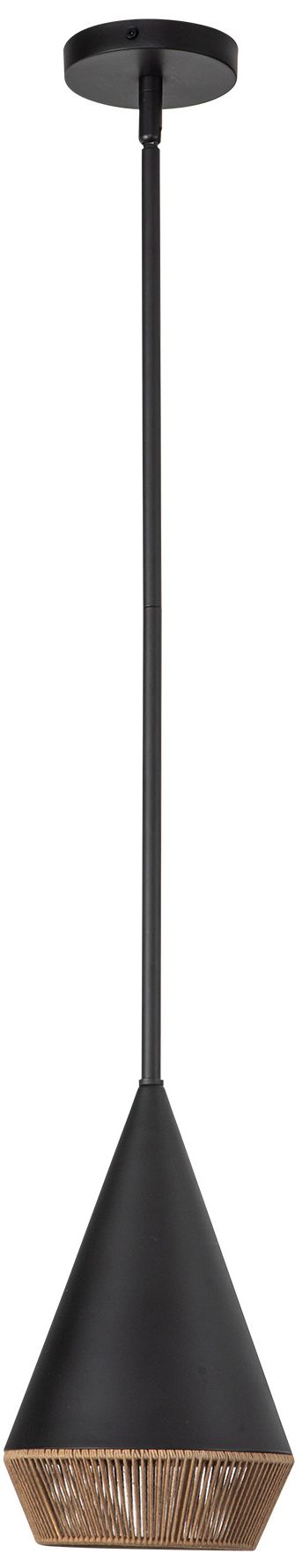 Image 2 Alora Mood Daphne E26 7-in Matte Black/Brown Cotton Rope Pendant more views