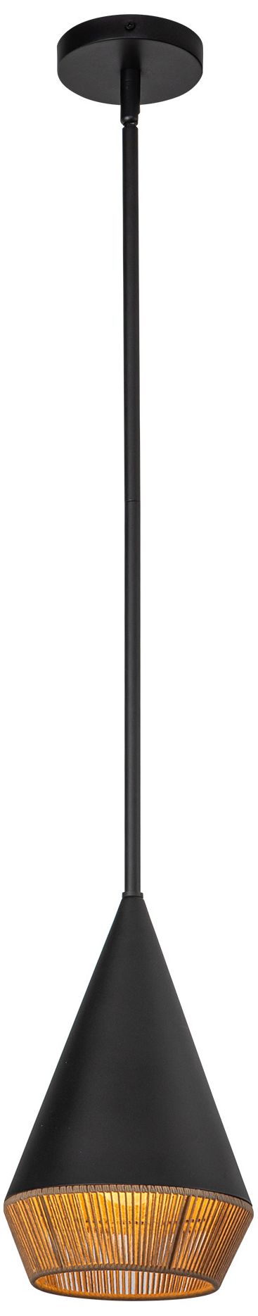 Image 3 Alora Mood Daphne E26 7-in Matte Black/Brown Cotton Rope Pendant more views